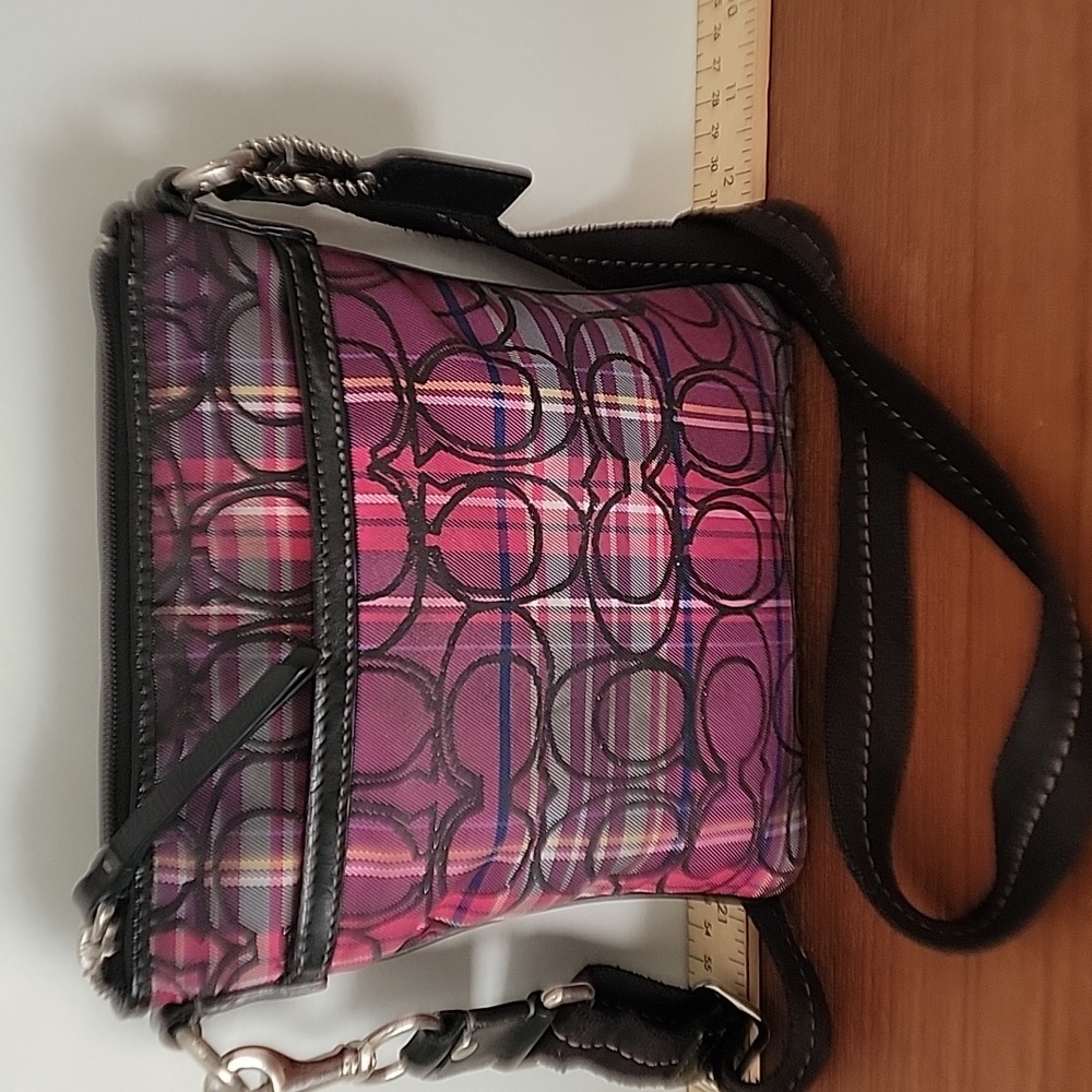 Coach Poppy Tartan Plaid Crossbody Bag Slingback Purse Y2K  Bin3